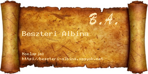 Beszteri Albina névjegykártya